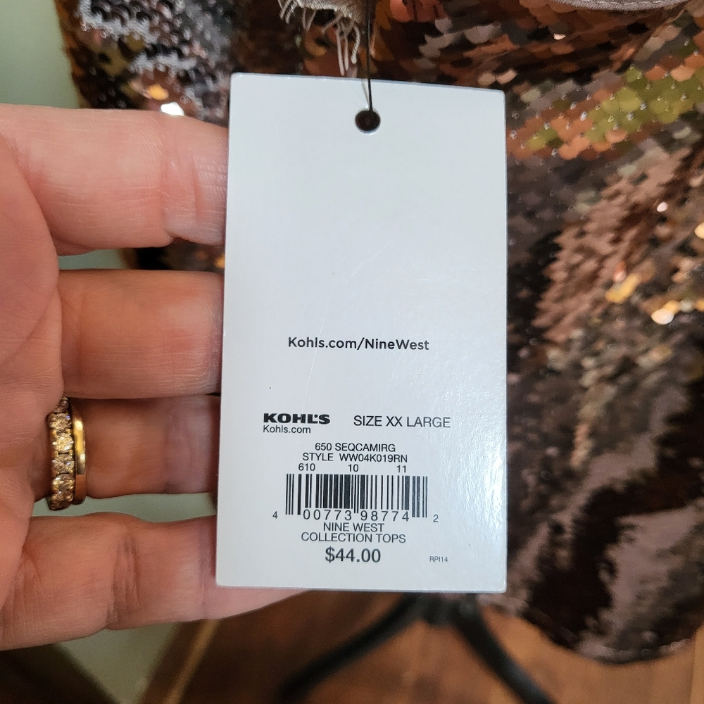 Nine West Gold Sequin Camisole - Picture 7 of 12